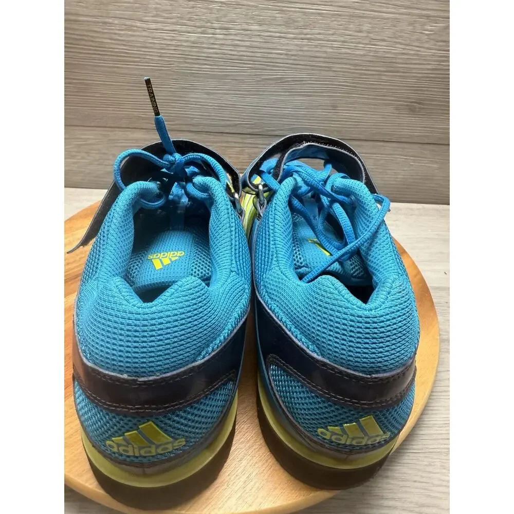 Adidas Power Perfect 2 Weightlifting Mens Size 12 Blue Yellow Sneakers Lace Up